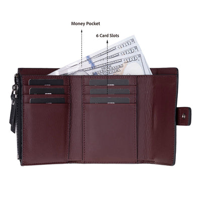 Camden Women’s Leather Wallet | Compact Genuine Leather 