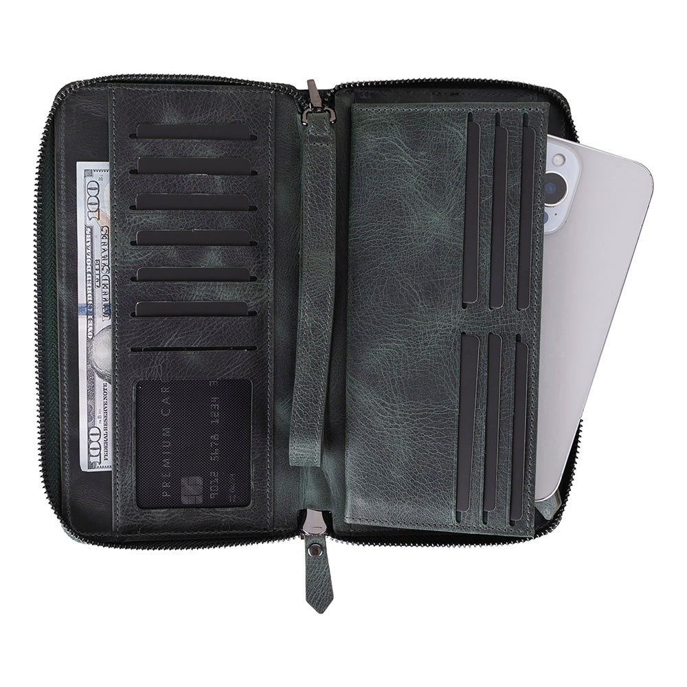Anchorage Leather Wallet – Phone Holder & 12 Card Slots 