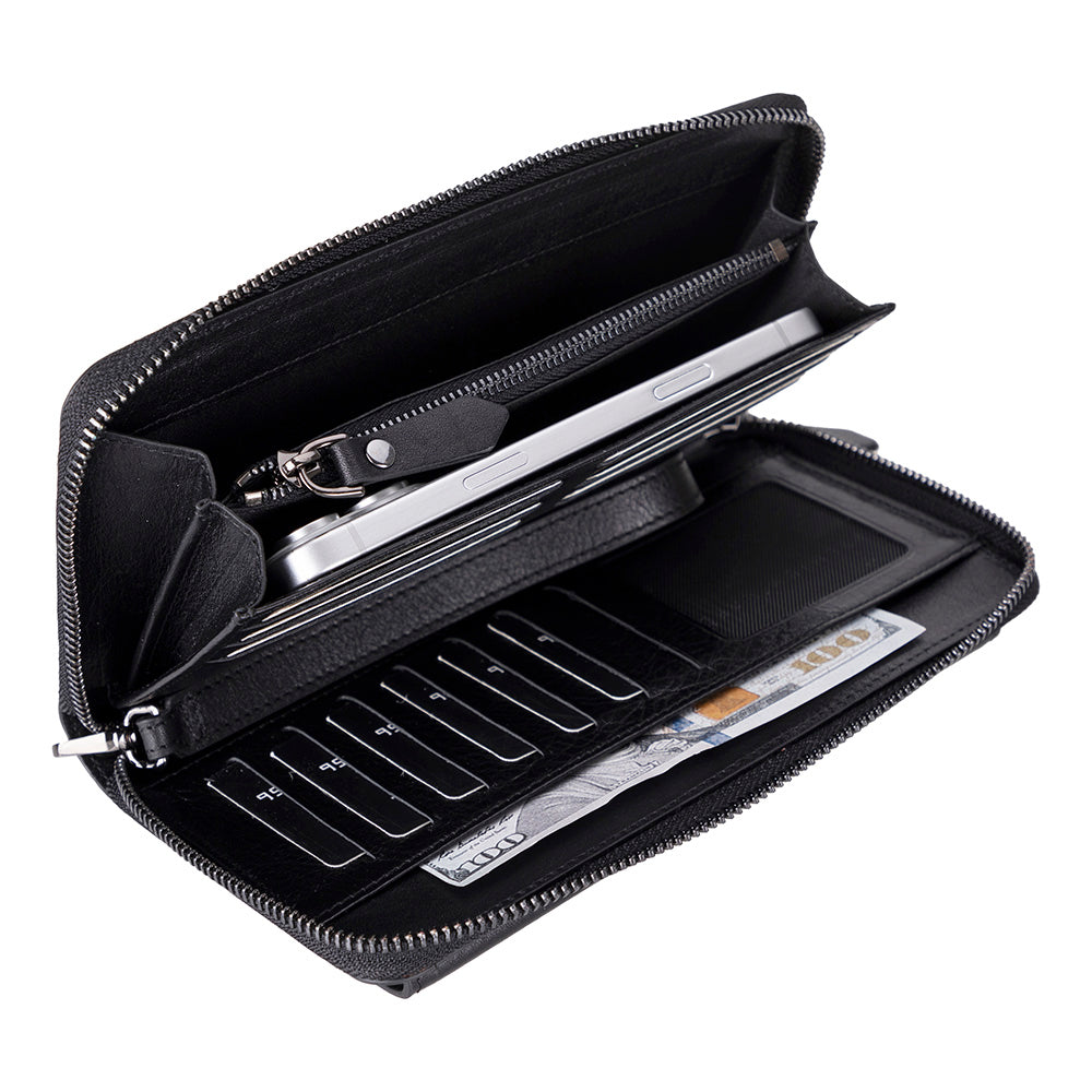 Anchorage Leather Wallet – Phone Holder & 12 Card Slots 