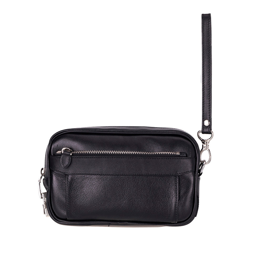 Fresno Leather Clutch – Secure Travel Wallet with Lock 