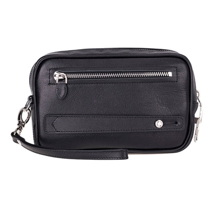 Fresno Leather Clutch – Secure Travel Wallet with Lock 