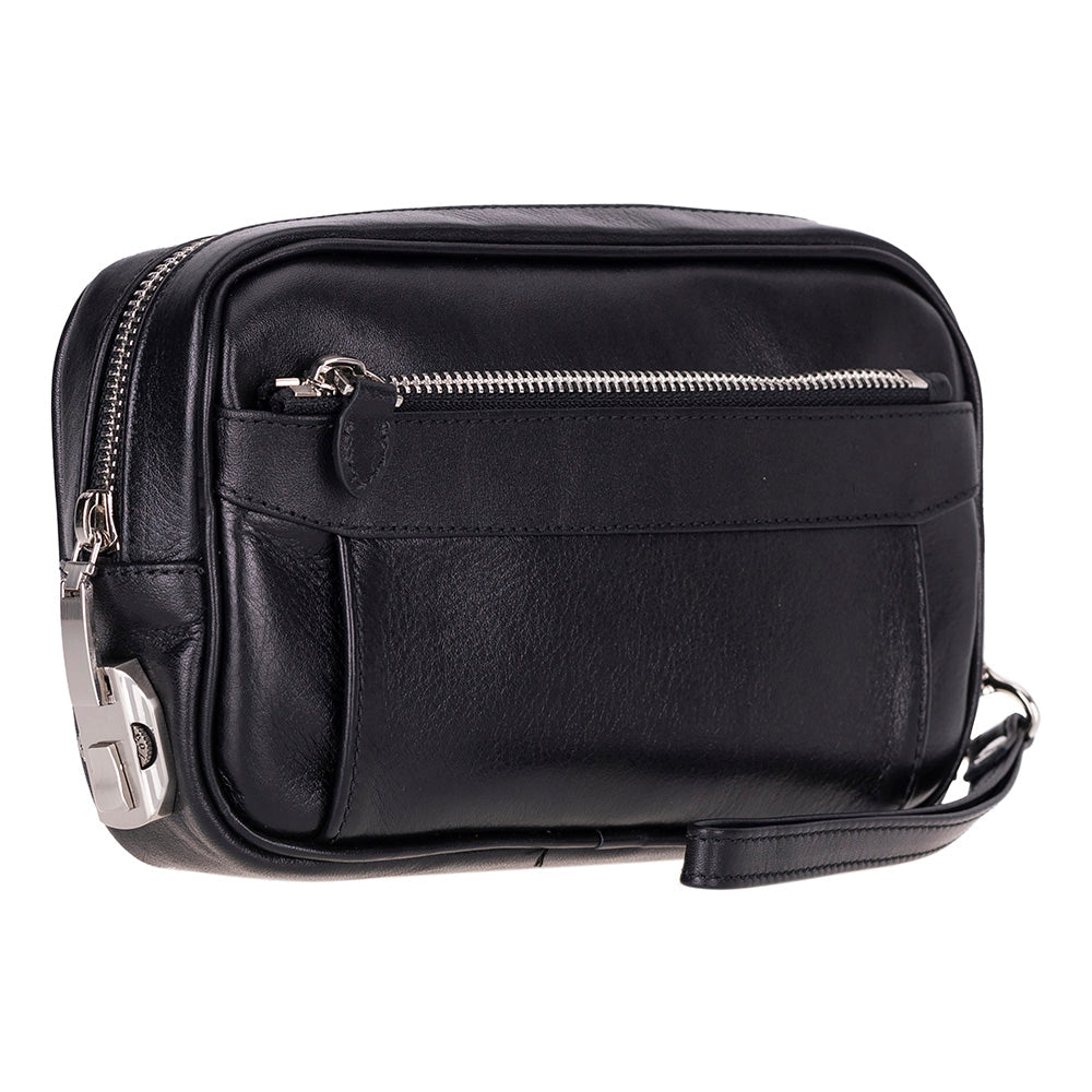 Fresno Leather Clutch – Secure Travel Wallet with Lock 