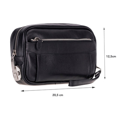 Fresno Leather Clutch – Secure Travel Wallet with Lock 