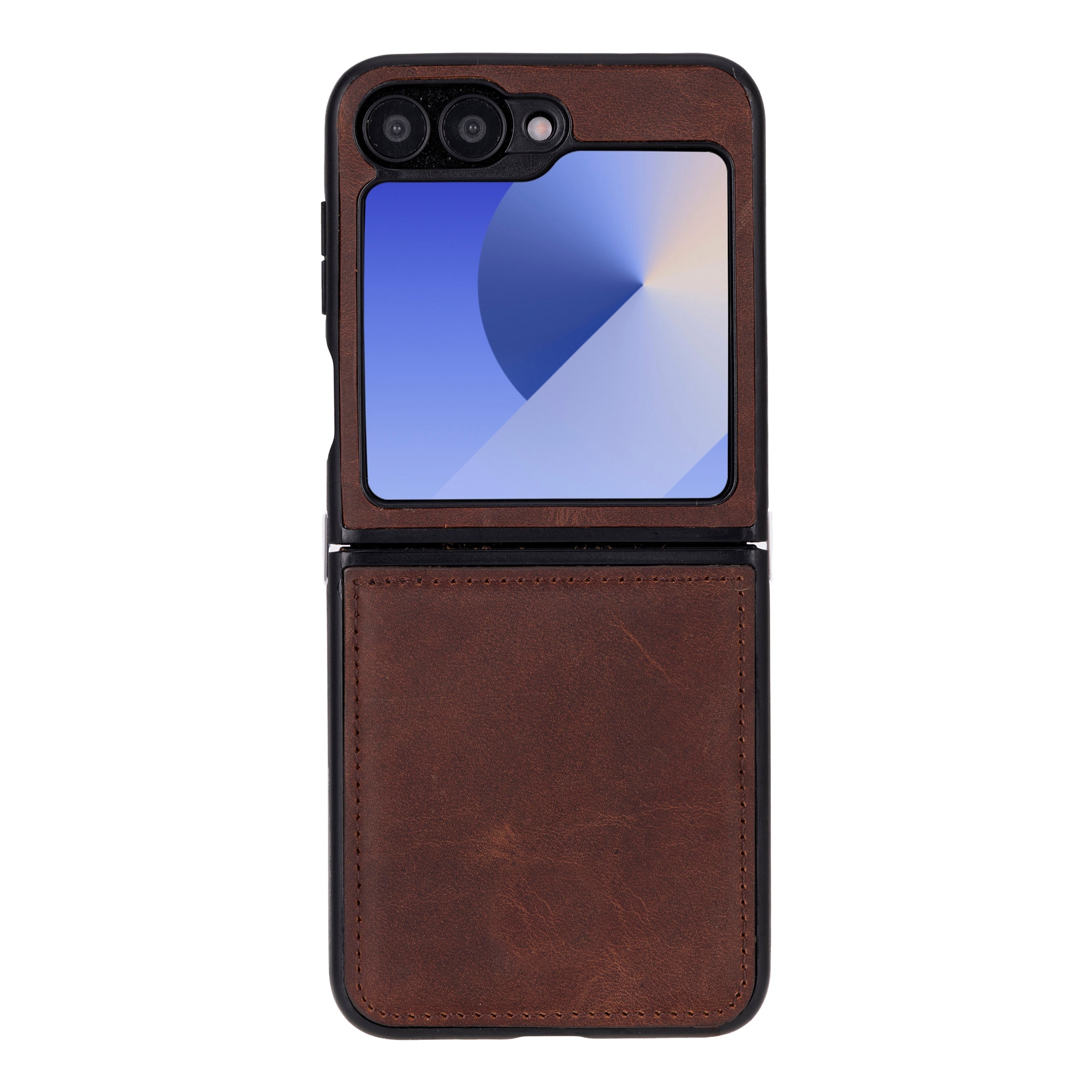 Flex Cover Samsung Z Flip 6 Leather Case - TORONATA - color_ Saddle Brown