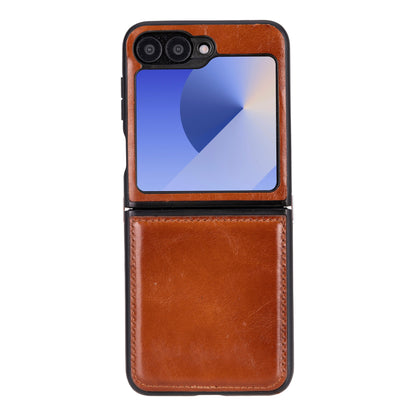 Flex Cover Samsung Z Flip 6 Leather Case - TORONATA - color_ Tan