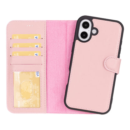 Magic iPhone 16 Detachable Leather Wallet Case - TORONATA - color_ Pink