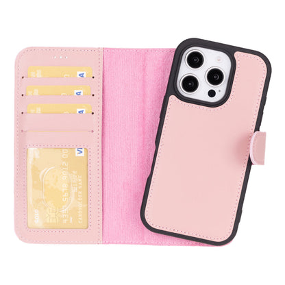 Magic iPhone 16 Pro Max Leather Detachable Wallet Case - TORONATA - color_ Pink