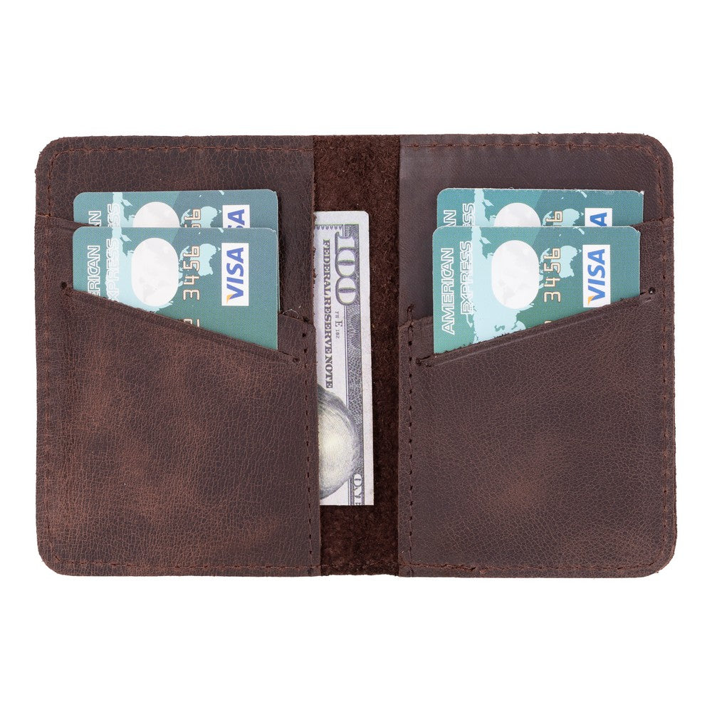 Enrico Leather Card Holder - TORONATA - color_ Dark Brown