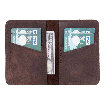 Enrico Leather Card Holder - TORONATA - color_ Dark Brown