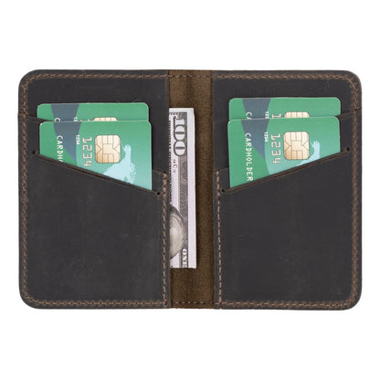 Enrico Leather Card Holder - TORONATA - color_ Dark Coffee