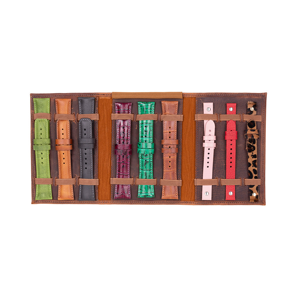 Skagway Leather Watch Band Organizer – 3 Slot Travel Case 