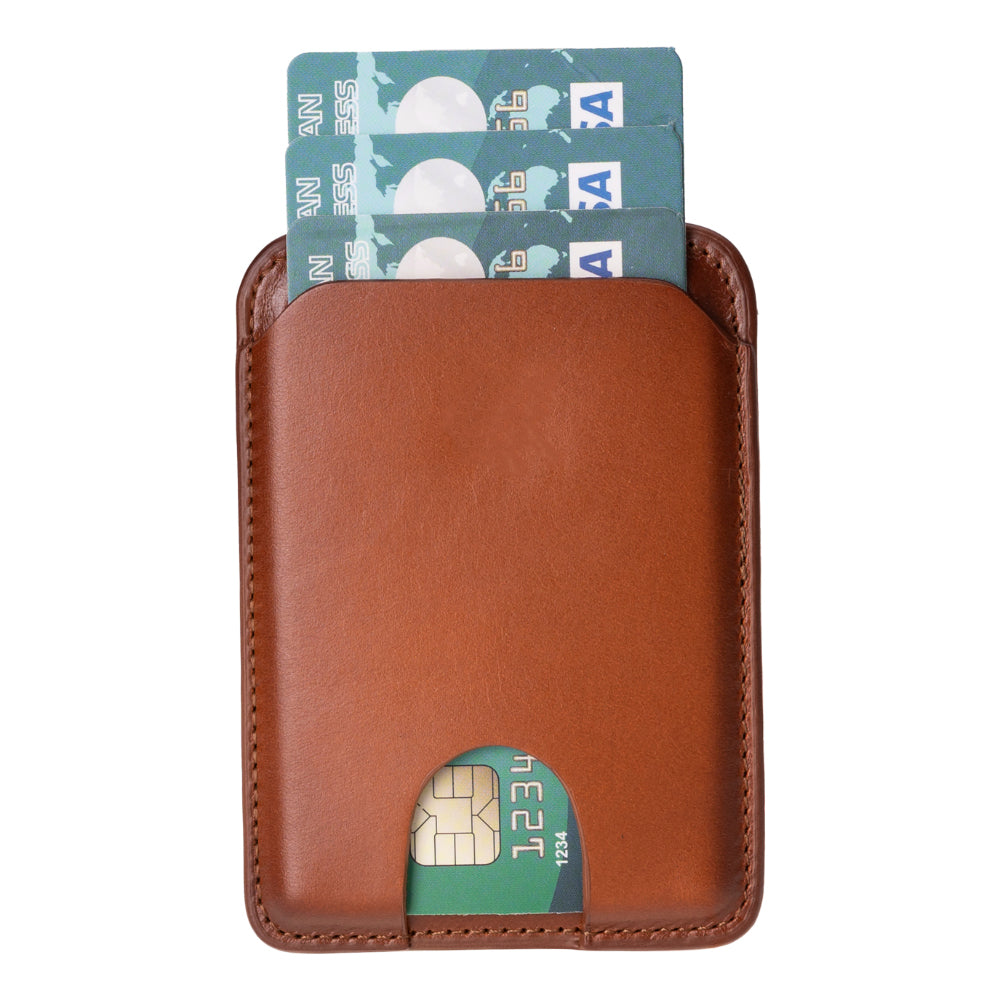 MagFit Leather Magnetic Card Holder - TORONATA - color_ Tan
