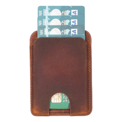 MagFit Leather Magnetic Card Holder - TORONATA - color_ Moccasin