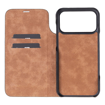 Decatur iPhone 17 Pro Leather Folio Wallet Case