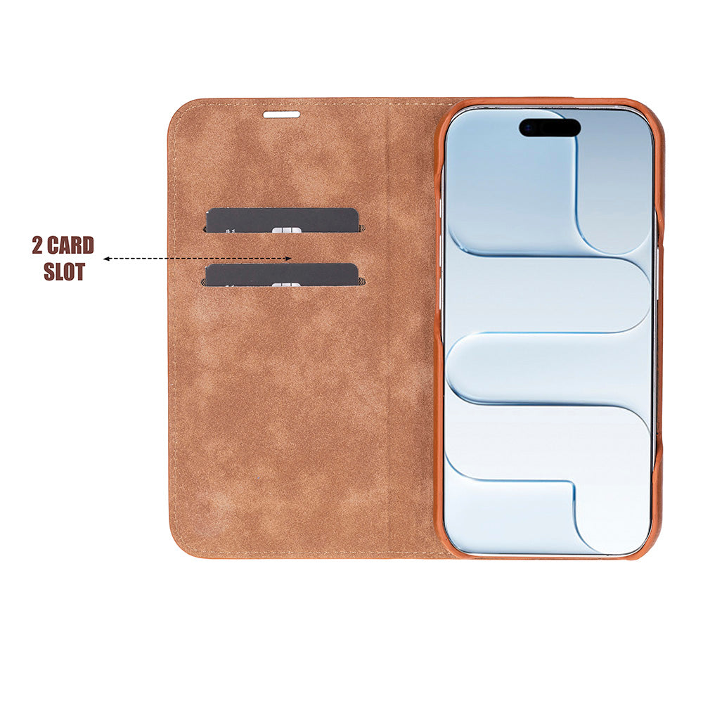 Decatur iPhone 17 Leather Folio Wallet Case