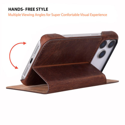 Decatur iPhone 17 Pro Leather Folio Wallet Case