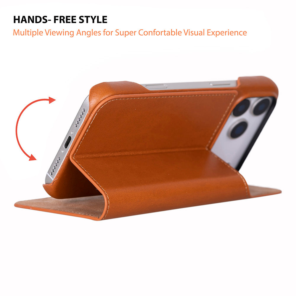 Decatur iPhone 17 Pro Leather Folio Wallet Case