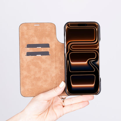 Decatur iPhone 17 Pro Leather Folio Wallet Case