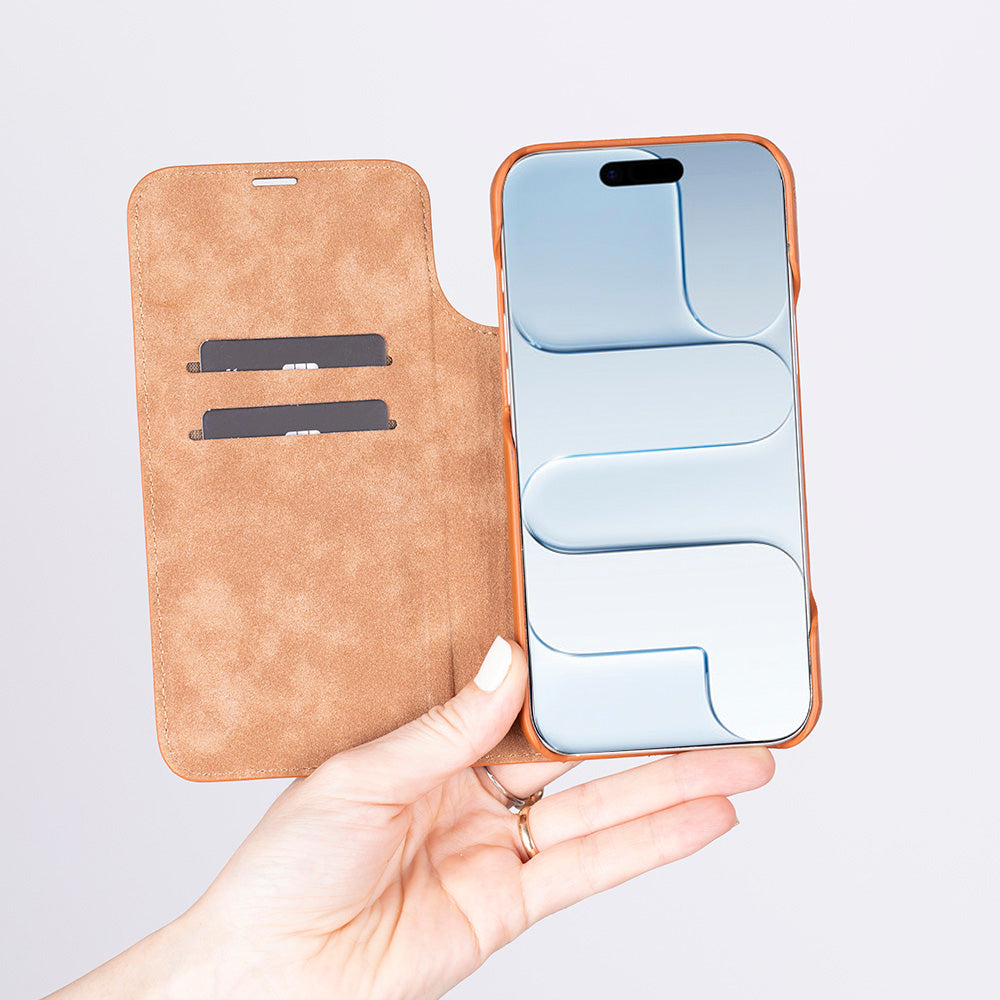 Decatur iPhone 17 Air Leather Folio Wallet Case