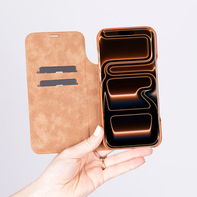 Decatur iPhone 17 Pro Leather Folio Wallet Case