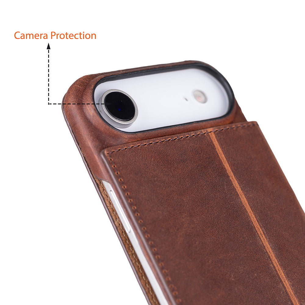 Decatur iPhone 17 Air Leather Folio Wallet Case