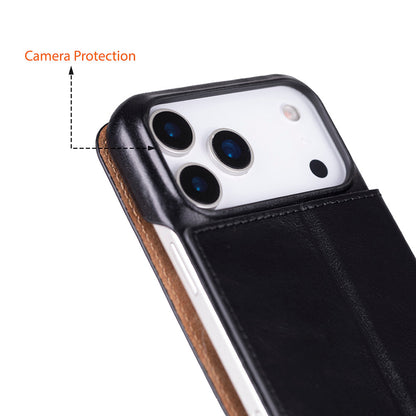 Decatur iPhone 17 Pro Leather Folio Wallet Case