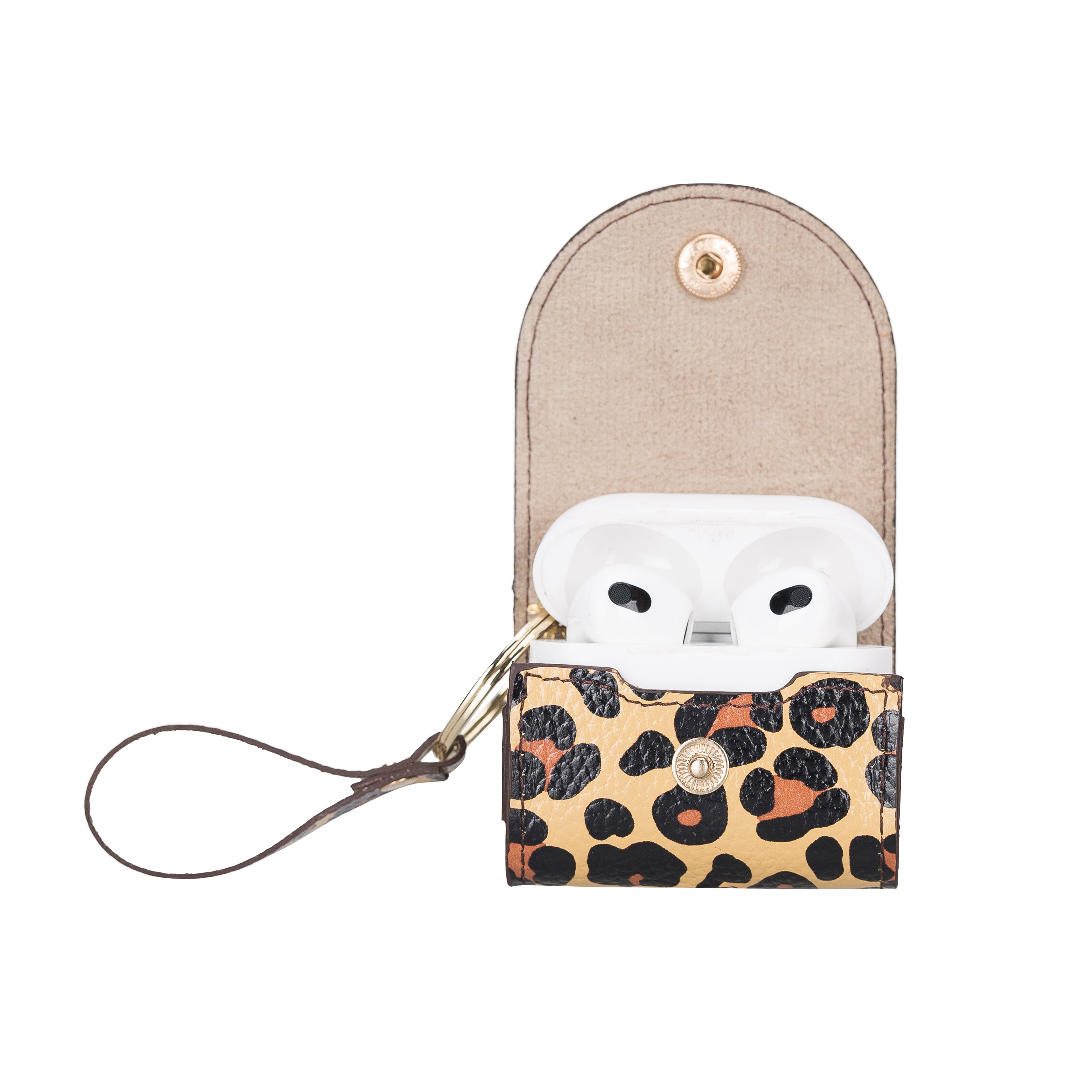 Mai Snap AirPods 4th and 3rd Gen Leather Case - TORONATA - color_ Leopard