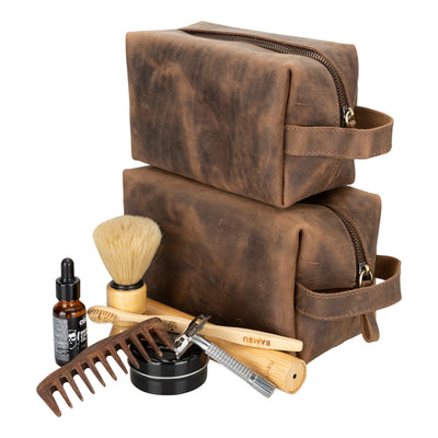 Eve Leather Dopp Kit, Medium - TORONATA - color_ Sienna