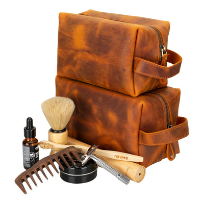 Eve Leather Dopp Kit, Medium - TORONATA - color_ Goldenrod