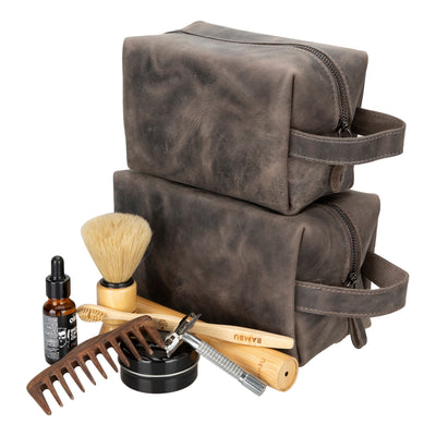 Eve Leather Dopp Kit, Medium - TORONATA - color_ Light Brown