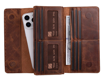 Nome Leather Wallet – 16 Card Slots & Phone Holder - 