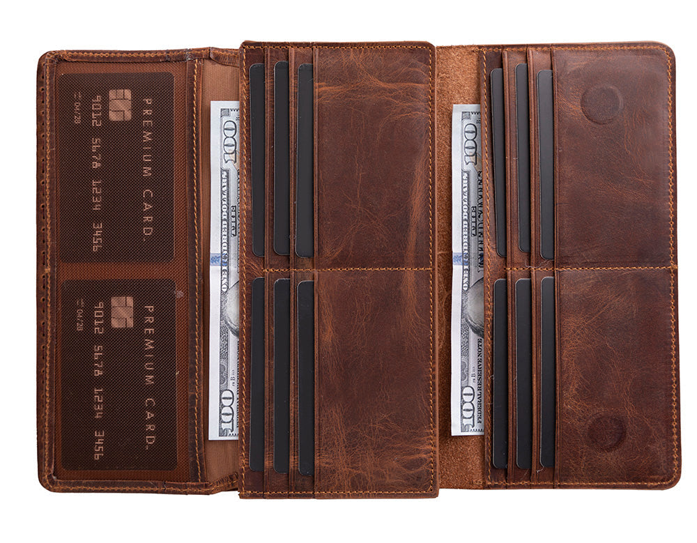 Nome Leather Wallet – 16 Card Slots & Phone Holder - 