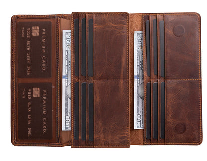 Nome Leather Wallet – 16 Card Slots & Phone Holder - 
