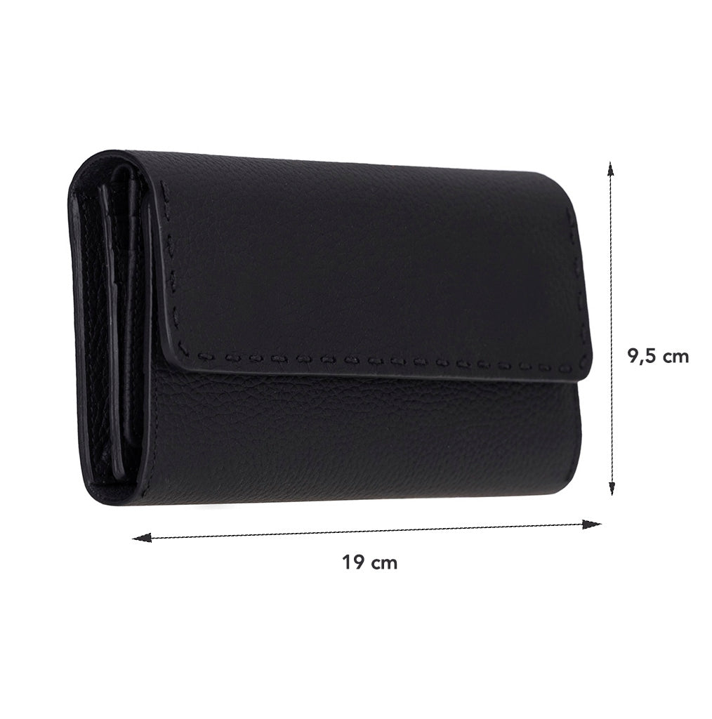 Nome Leather Wallet – 16 Card Slots & Phone Holder - #color_black