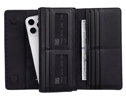 Nome Leather Wallet – 16 Card Slots & Phone Holder - 