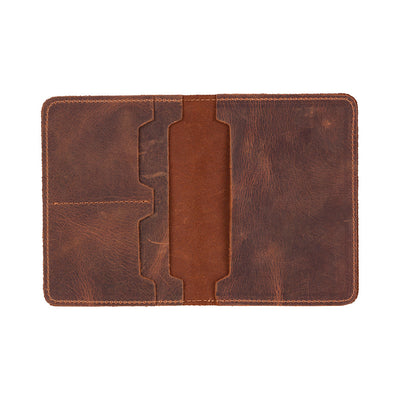 Tempe Genuine Leather Passport Holder - Handcrafted Travel Document Organizer 