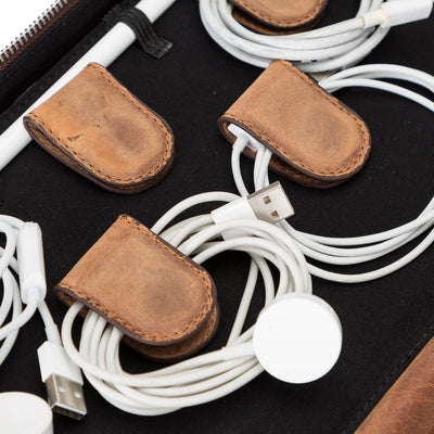 Medicine Handmade Leather Cable Travel Organizer - TORONATA - 