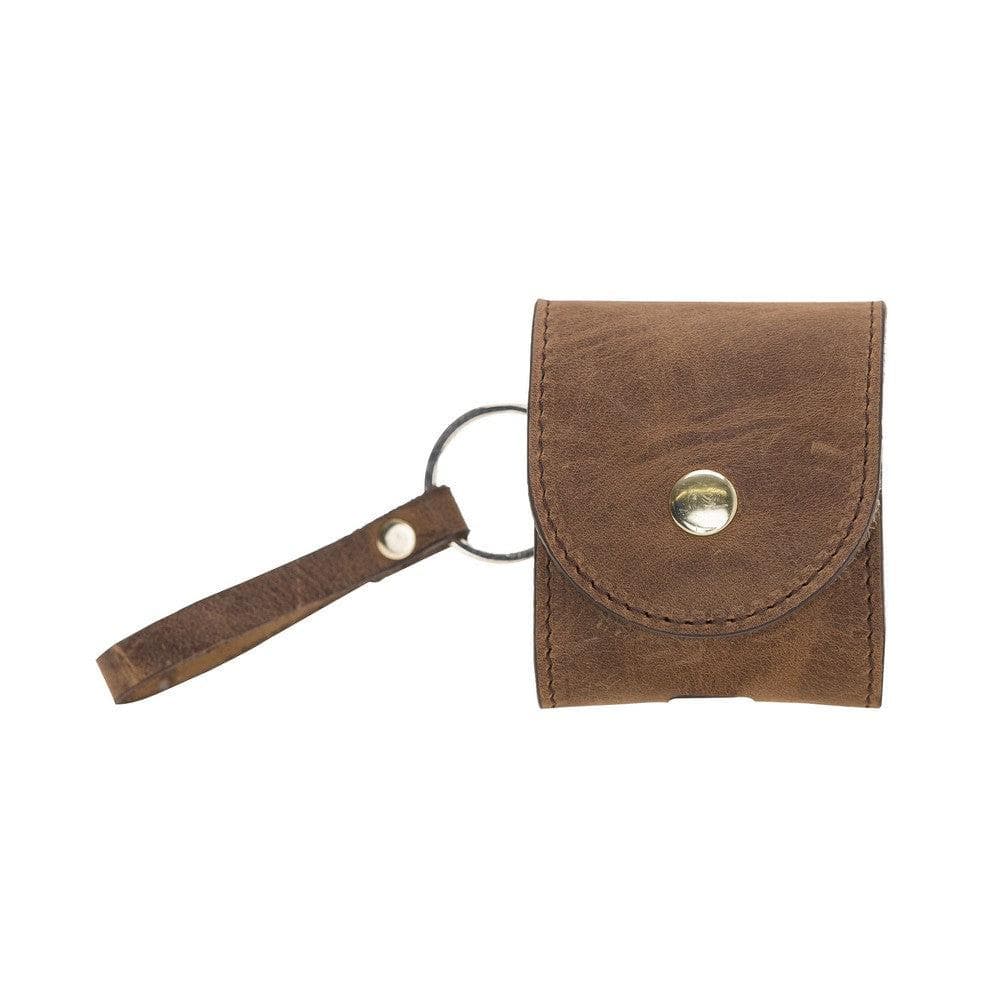 Mai Snap AirPods 1st and 2nd Generation Leather Case with Hook - TORONATA - color_ Saddle Brown