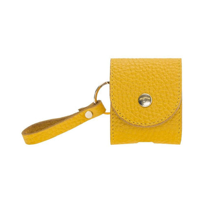 Mai Snap AirPods 1st and 2nd Generation Leather Case with Hook - TORONATA - color_ Yellow