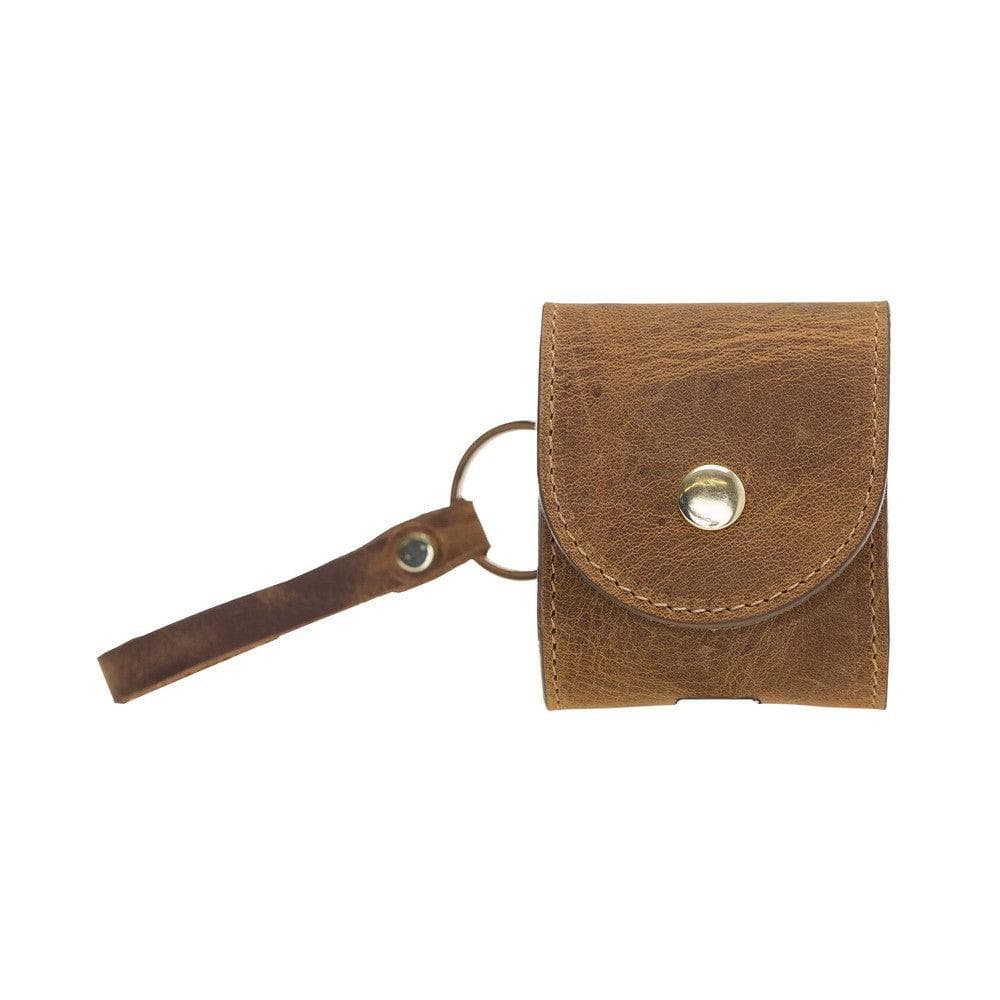 Mai Snap AirPods 1st and 2nd Generation Leather Case with Hook - TORONATA - color_ Moccasin