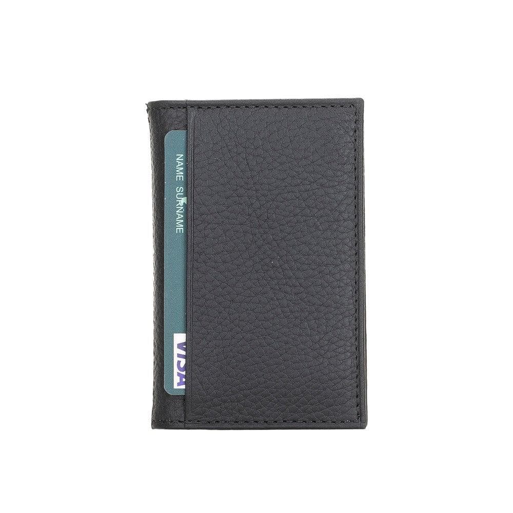 Andy Leather Card Holder - TORONATA - color_ Pebble Black