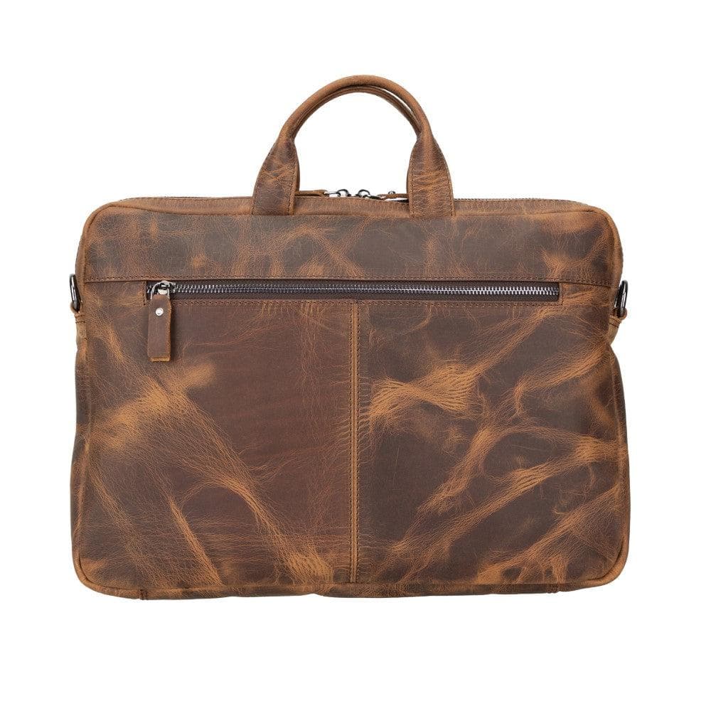 Apollo Leather Business Briefcase / Laptop Case 14" - TORONATA - color_ Saddle Brown