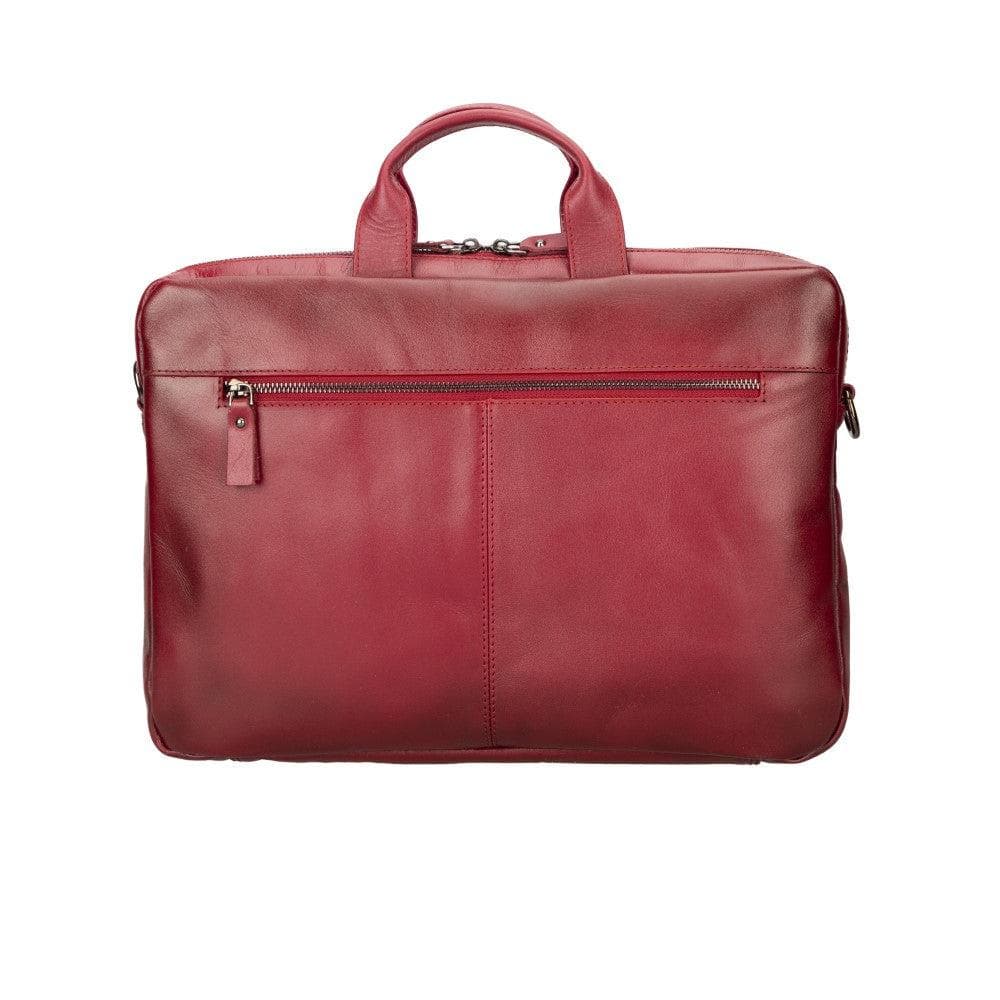 Apollo Leather Business Briefcase / Laptop Case 14" - TORONATA - color_ Crimson Red