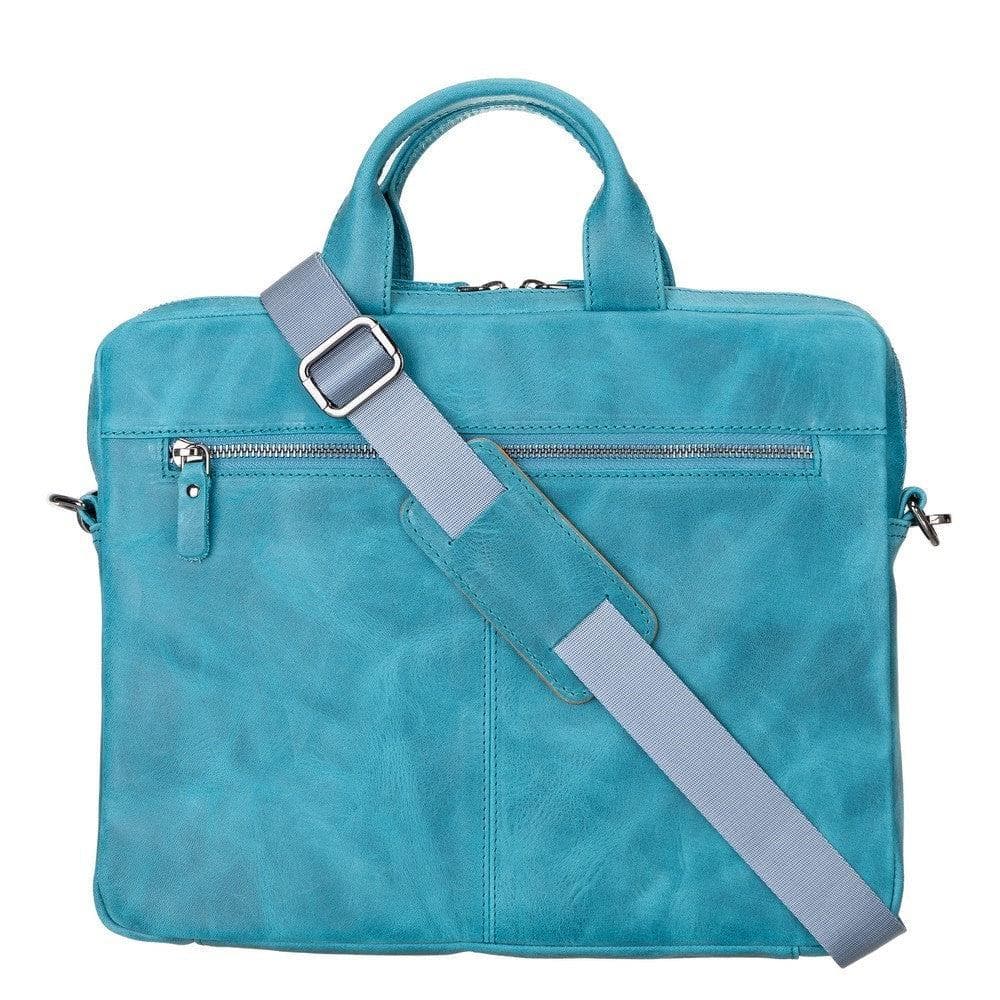 Apollo Leather Business Briefcase / Laptop Case 14" - TORONATA - color_ Sky Blue