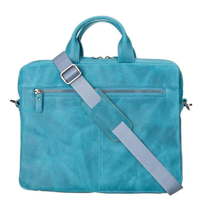 Apollo Leather Business Briefcase / Laptop Case 14" - TORONATA - color_ Sky Blue