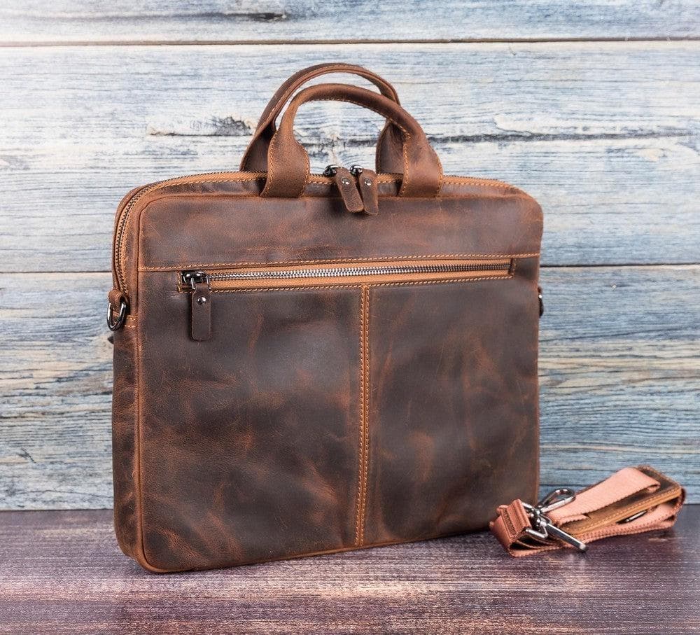 Apollo Leather Business Briefcase / Laptop Case 14" - TORONATA - color_ Peru