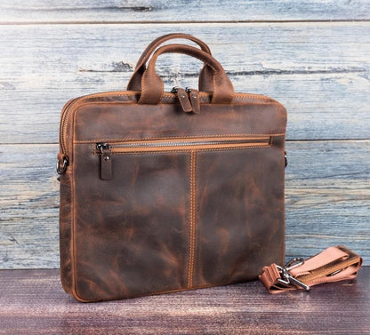 Apollo Leather Business Briefcase / Laptop Case 14" - TORONATA - color_ Peru