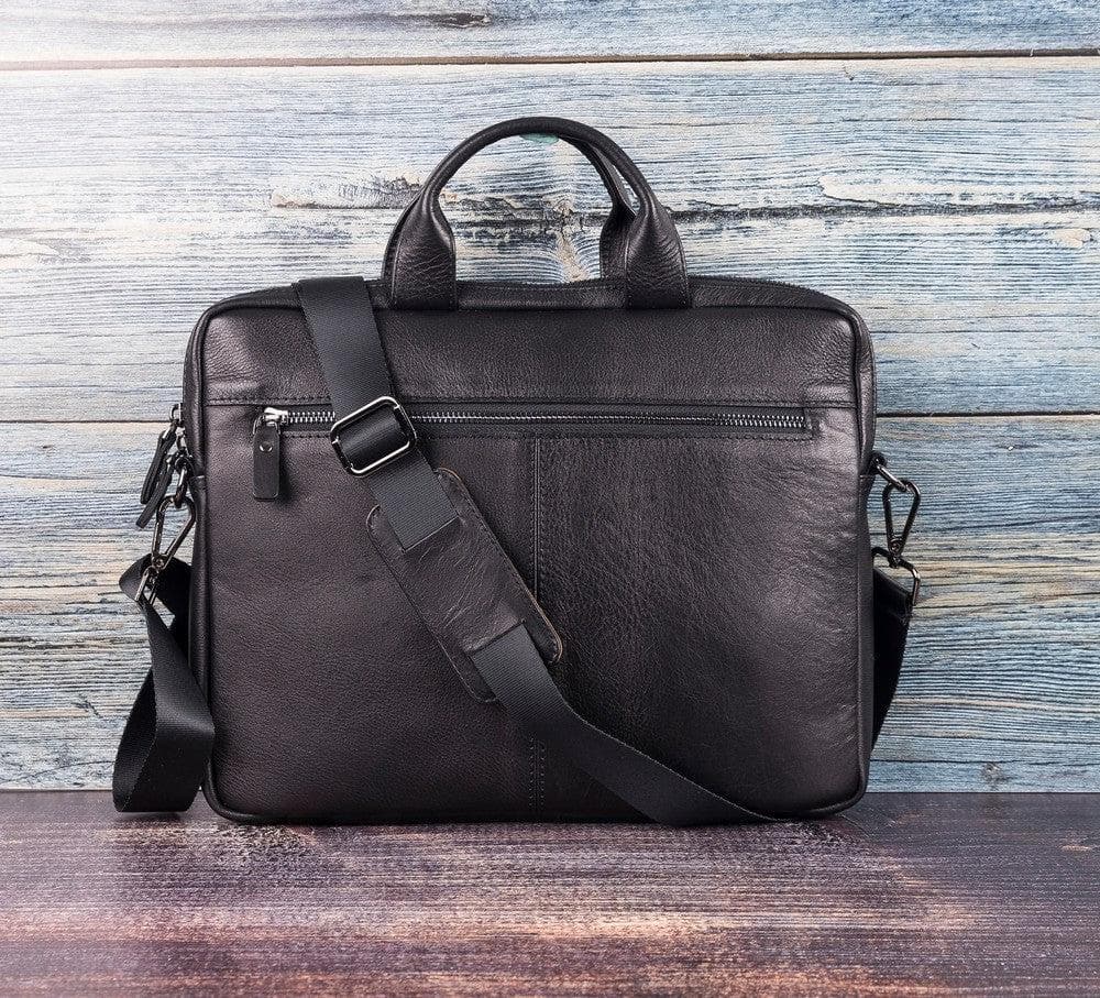 Apollo Leather Business Briefcase / Laptop Case 14" - TORONATA - color_ Black