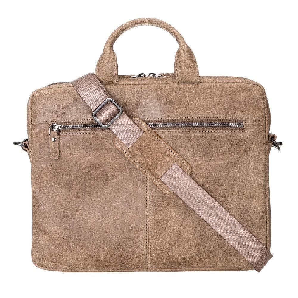 Apollo Leather Business Briefcase / Laptop Case 14" - TORONATA - color_ Dark Brown