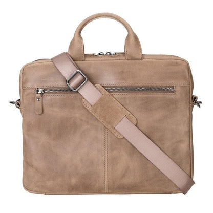 Apollo Leather Business Briefcase / Laptop Case 14" - TORONATA - color_ Dark Brown